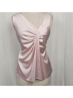 Petal Pink Asymmetrical Neckline Tank, Ann Taylor Medium